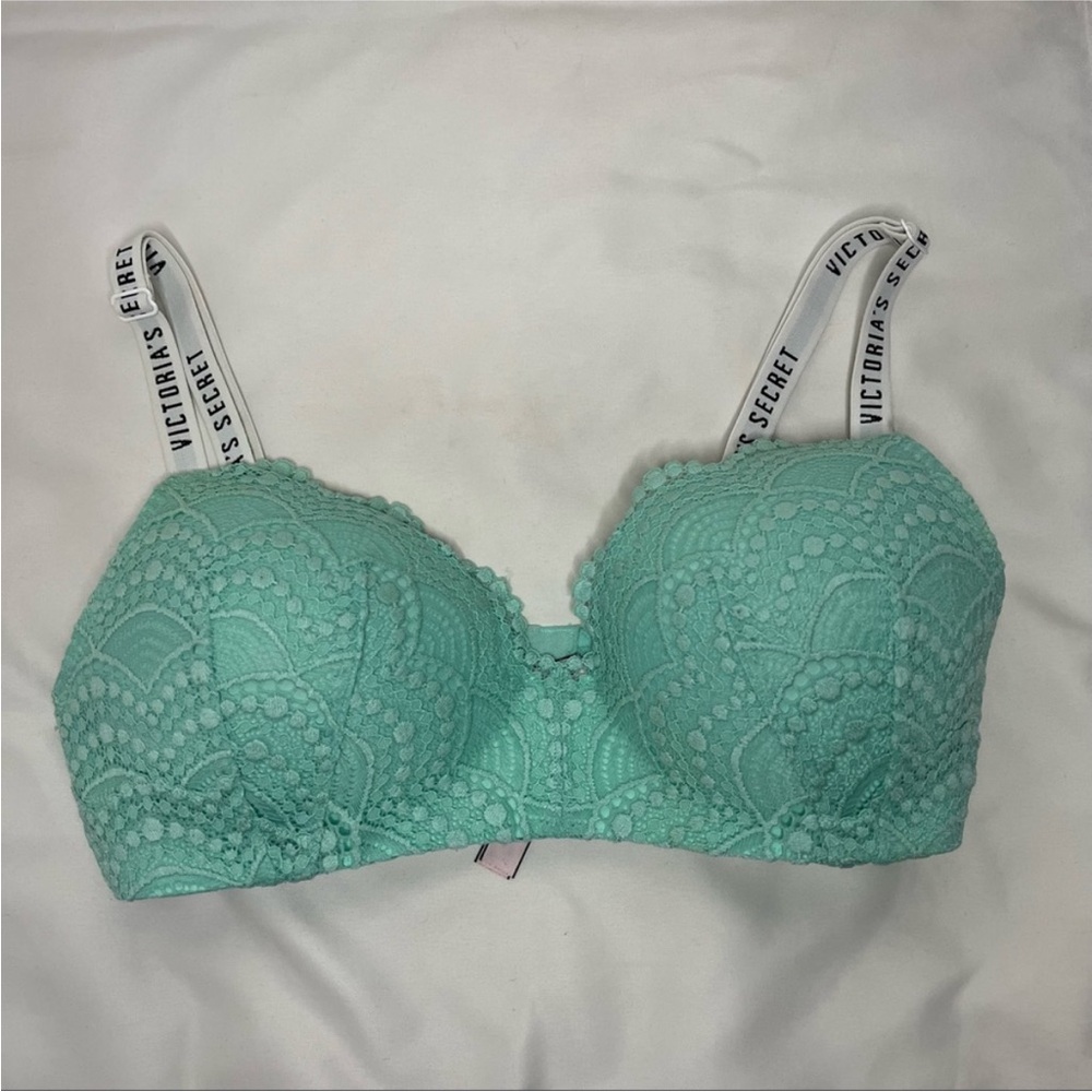 Victoria Secret Bra Mint Green T-Shirt Lightly Lined Wireless 34D